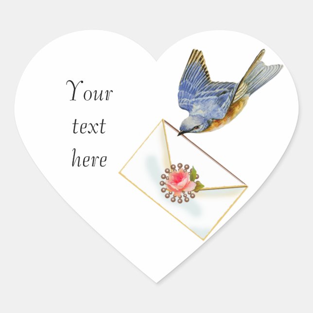 Adesivo Coração Bluebird da felicidade (Frente)