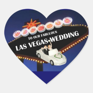 Adesivo Coração Boa vinda a nosso Las Vegas fabuloso que Wedding a