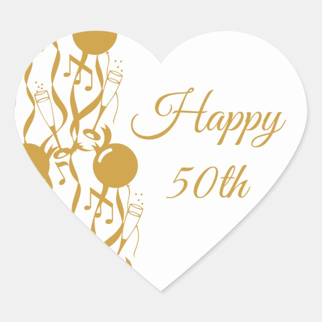 Adesivo Coração Boas vindas do 50º aniversário (Frente)