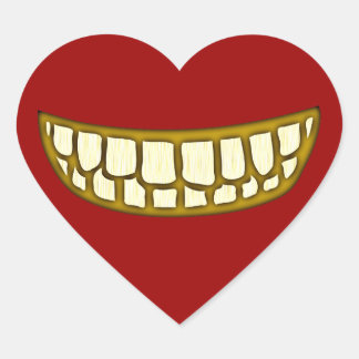 Adesivo Coração Boca dentes risos debochados mouth teeth grin