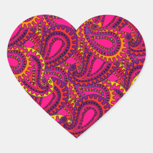 Adesivo Coração Boho Paisley