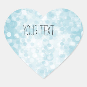 Adesivo Coração Bokeh branco azul