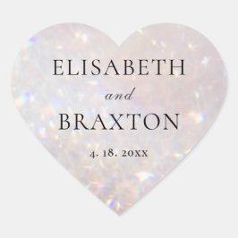 Adesivo Coração Bokeh Glitter Sparkle Pearl Wedding