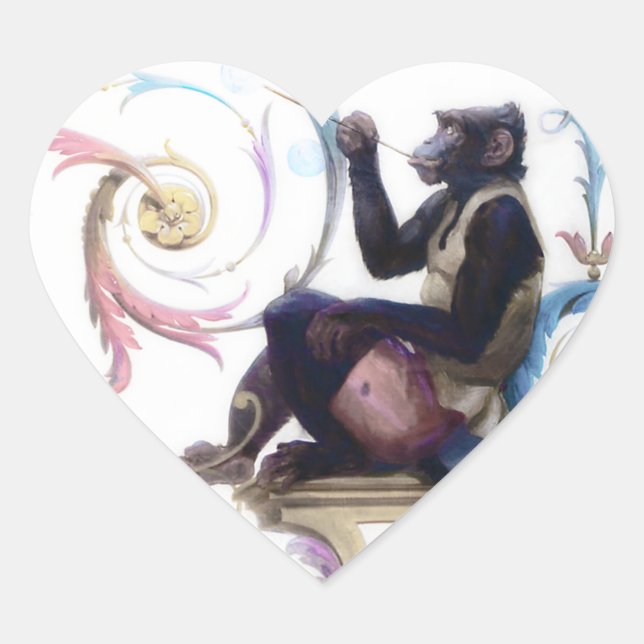 Adesivo Coração Bolhas de Macacos (Frente)