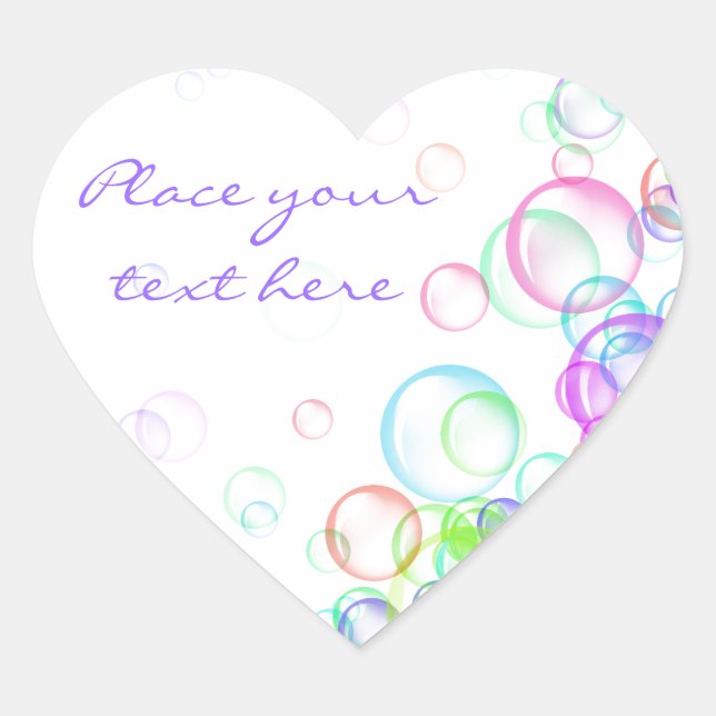 Adesivo Coração Bolhas de sabão (Frente)