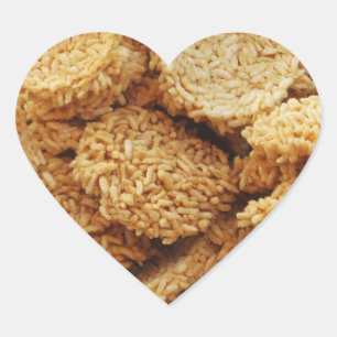 Adesivo Coração Bolos de arroz encharcados ~ Comidas de doçarias a