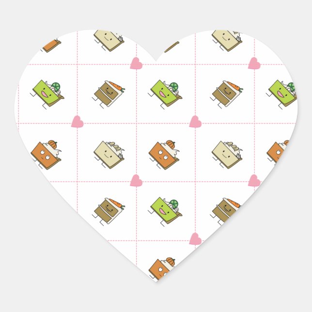 Adesivo Coração Bolos e tartes felizes (Frente)