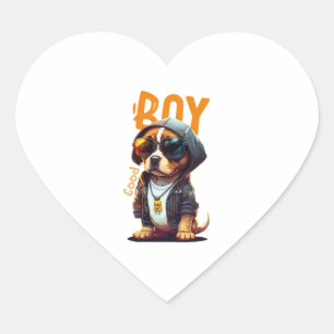 Adesivo Coração Bom Cachorro Cachorro Bonito