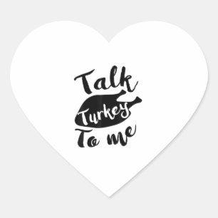 Adesivo Coração Bonita Ação De Graças Fala-Me Com A Turquia, Camis