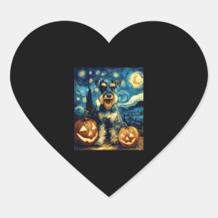 Adesivo Coração Bonita miniatura Schnauzer Cachorro Halloween Jack