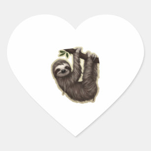 Adesivo Coração Bonita Sloth - Aguente aí!