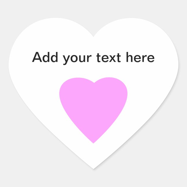 Adesivo Coração Bonito Coração de Amor Branco e Rosa. (Frente)