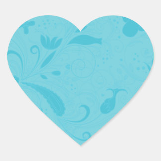 Adesivo Coração Bonito presente de casamento floral azul