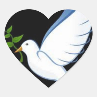 Adesivo Coração Bonitos Vinhetas De Dove De Paz Em Forma De Coraçã
