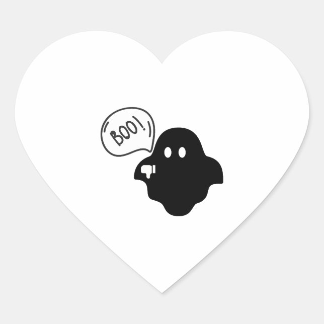 Adesivo Coração Boo Halloween (Frente)