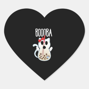 Adesivo Coração Boooba Kawaii Boba Tea Drink Cat Lover Halloween G