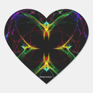 Adesivo Coração Borboleta abstrato 3