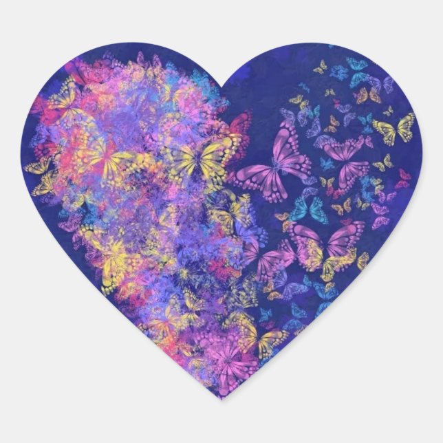 Adesivo Coração Borboleta - Amor (Frente)