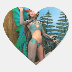 Adesivo Coração Borboleta de fada