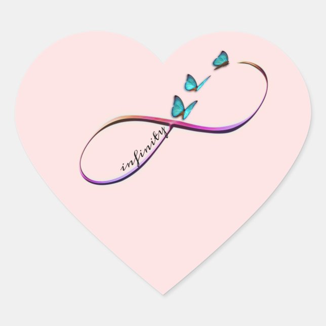 Adesivo Coração borboletas infinitas (Frente)