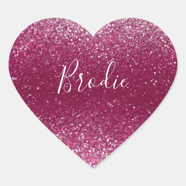 Adesivo Coração Borgonha e relva prateada (Frente)