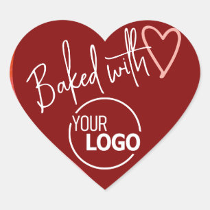 Adesivo Coração Borgonha Tinto Assado com Amor Logotipo de Panific