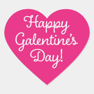Adesivo Coração Bosta de Coração Rosa do Dia Feliz de Galentine