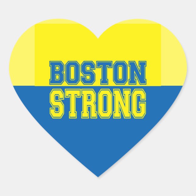 Adesivo Coração Boston Strong Gift Yellow e Blue (Frente)