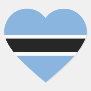 Adesivo Coração Botsuana Flag Heart Sticker