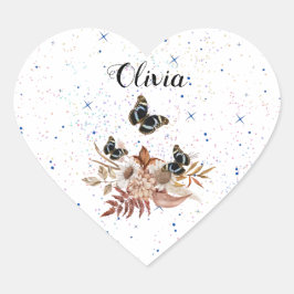 Adesivo Coração Bouquet floral blooming garden