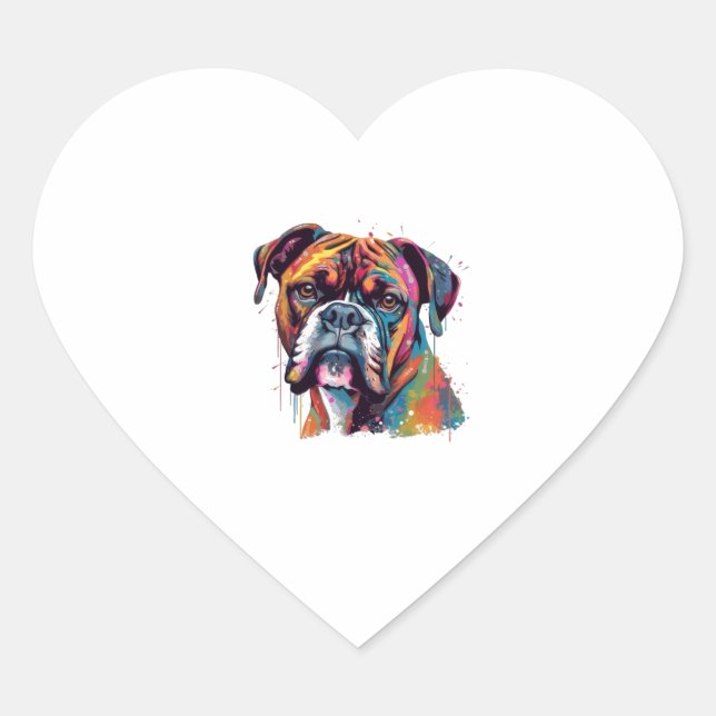 Adesivo Coração Boxer Dog 2 (Frente)