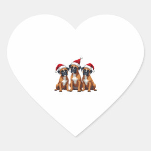 Adesivo Coração Boxer Dog Ugly Sweet Natal Light Xmas Pajama