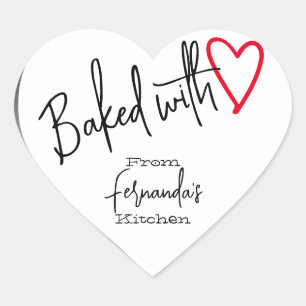 Adesivo Coração Branca Feita Com Amor A Partir Da Cozinha De
