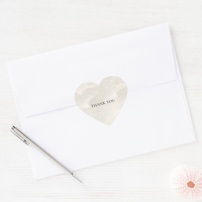 Adesivo Coração Branco Pérola Chic Glam   (Envelope)