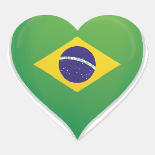 Adesivo Coração Brasil ama varejo do coração do orgulho