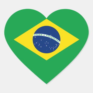 Adesivo Coração Brasil/bandeira brasileira