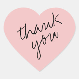 Adesivo Coração Breezy Pink Heart Obrigado Sticker