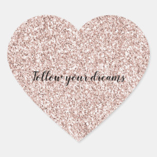 Adesivo Coração Brilhante Lente Cor-de-Rosa  