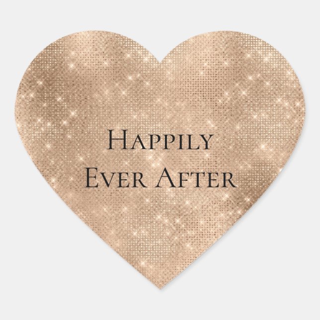 Adesivo Coração Brilho de Champanhe Glamouroso (Frente)