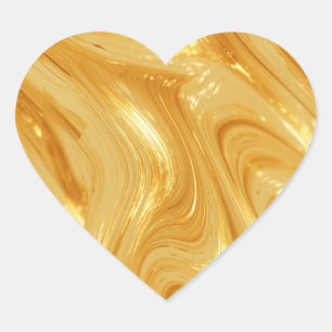 Adesivo Coração Brilho dourado