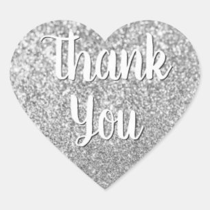 Adesivo Coração brilho prateado