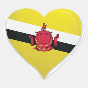 Adesivo Coração Brunei Darussalam ama o coração do orgulho da band