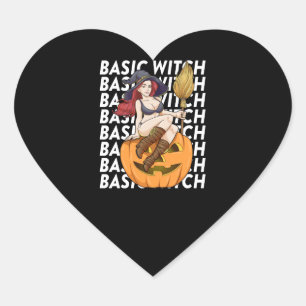 Adesivo Coração Bruxa Básica Halloween Costume Engraçado Sarcástic