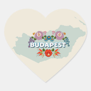 Adesivo Coração Budapeste, Hungria Heart Sticker