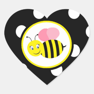 Adesivo Coração Bumble Bee - Rosa / Preto