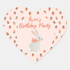 Adesivo Coração Bunny e Strawberry