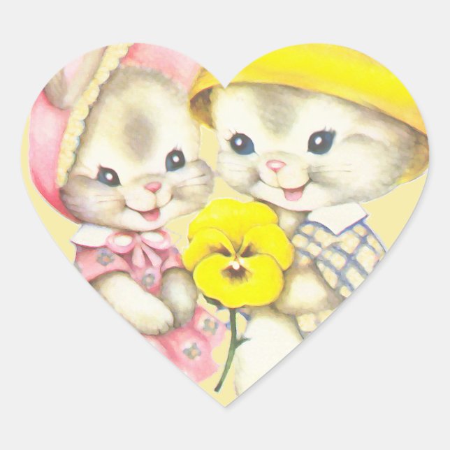 Adesivo Coração Bunny Girl+Boy (Frente)