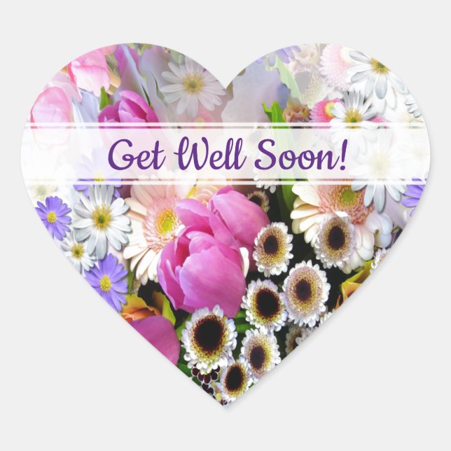 Adesivo Coração Buquê de Primavera (Frente)