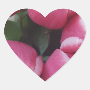 Adesivo Coração Buquê Floral Primavera de Tulipas Rosa, Flores