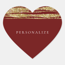 Adesivo Coração Burgundy Red Faux Glitter Striters